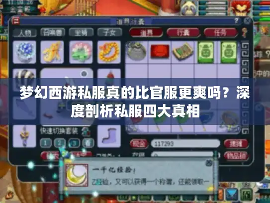 梦幻西游私服真的比官服更爽吗？深度剖析私服四大真相
