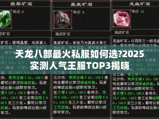 天龙八部最火私服如何选?2025实测人气王服TOP3揭晓 天龙八部最火私服如何选?2025实测人气王服TOP3揭晓
