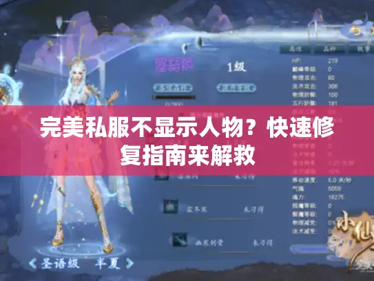 完美私服不显示人物？快速修复指南来解救