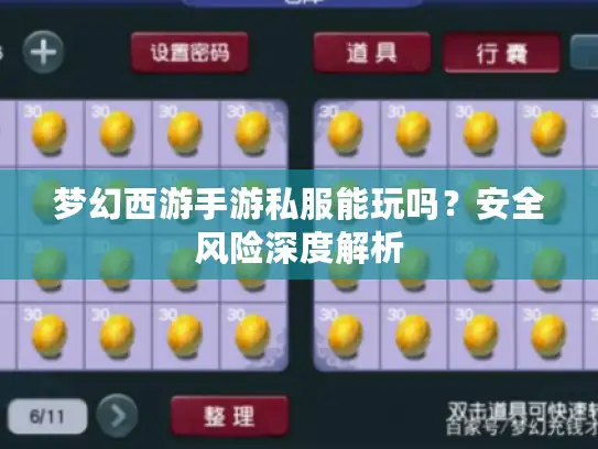 梦幻西游手游私服能玩吗？安全风险深度解析