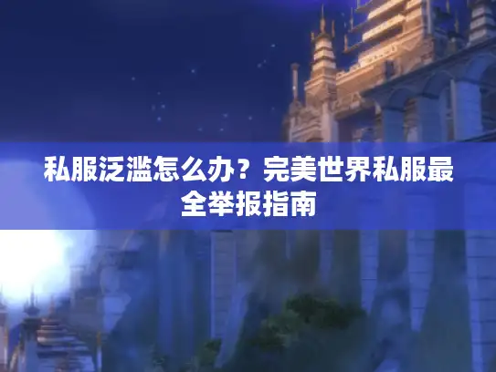 私服泛滥怎么办?完美世界私服最全举报指南 私服泛滥怎么办?完美世界私服最全举报指南