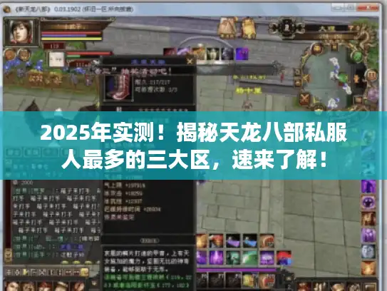 2025年实测！揭秘天龙八部私服人最多的三大区，速来了解！