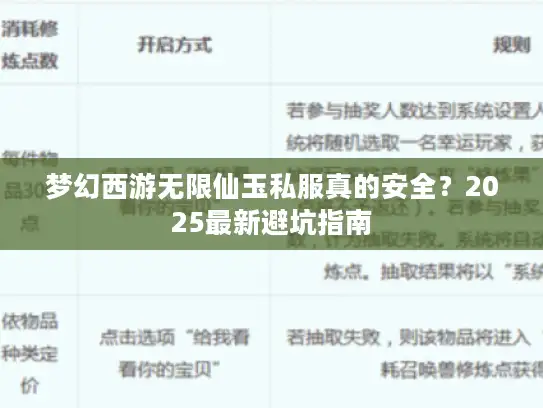 梦幻西游无限仙玉私服真的安全？2025最新避坑指南