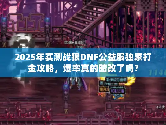 2025年实测战狼DNF公益服独家打金攻略,爆率真的暗改了吗? 2025年实测战狼DNF公益服独家打金攻略,爆率真的暗改了吗?