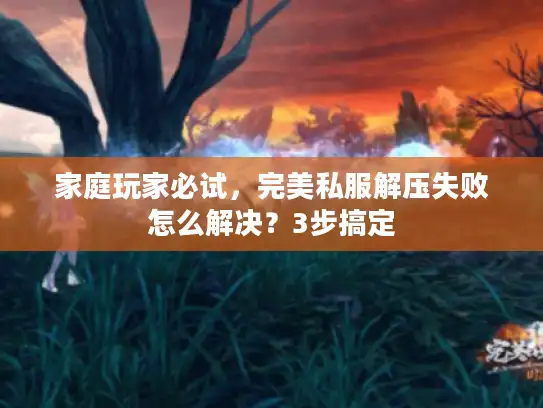 家庭玩家必试,完美私服解压失败怎么解决?3步搞定 家庭玩家必试,完美私服解压失败怎么解决?3步搞定