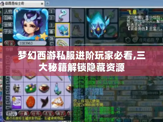 梦幻西游私服进阶玩家必看,三大秘籍解锁隐藏资源