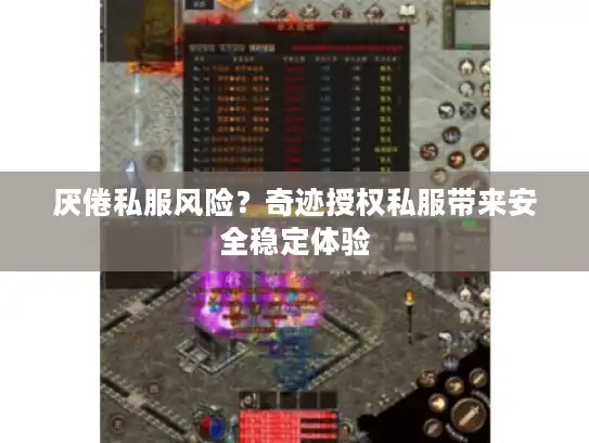 厌倦私服风险?奇迹授权私服带来安全稳定体验 厌倦私服风险?奇迹授权私服带来安全稳定体验
