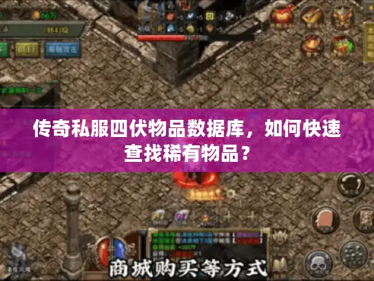 传奇私服四伏物品数据库，如何快速查找稀有物品？