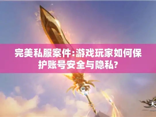 完美私服案件:游戏玩家如何保护账号安全与隐私?