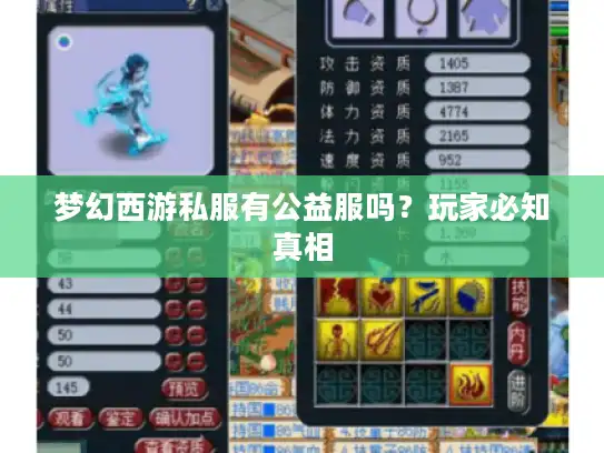 梦幻西游私服有公益服吗？玩家必知真相