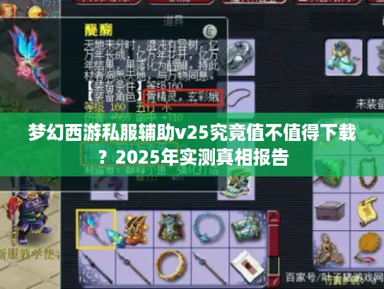 梦幻西游私服辅助v25究竟值不值得下载?2025年实测真相报告 梦幻西游私服辅助v25究竟值不值得下载?2025年实测真相报告