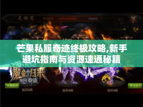 芒果私服奇迹终极攻略,新手避坑指南与资源速通秘籍