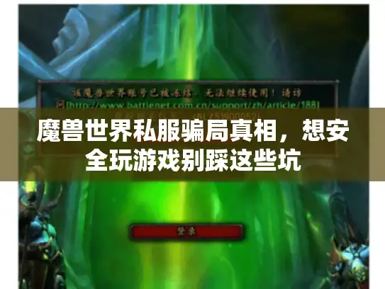 魔兽世界私服骗局真相，想安全玩游戏别踩这些坑