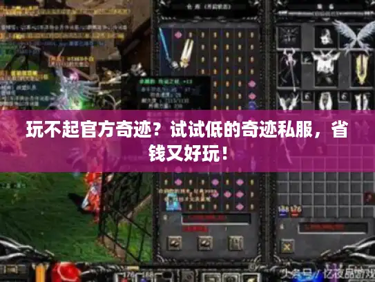 玩不起官方奇迹？试试低的奇迹私服，省钱又好玩！