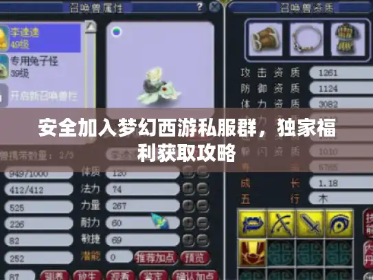 安全加入梦幻西游私服群，独家福利获取攻略
