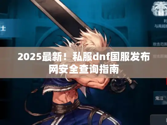2025最新！私服dnf国服发布网安全查询指南