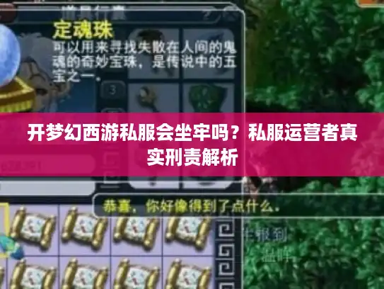 开梦幻西游私服会坐牢吗？私服运营者真实刑责解析