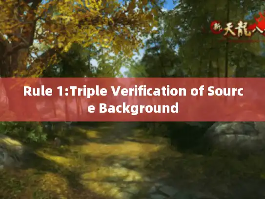 Rule 1:Triple Verification of Source Background Rule 1:Triple Verification of Source Background