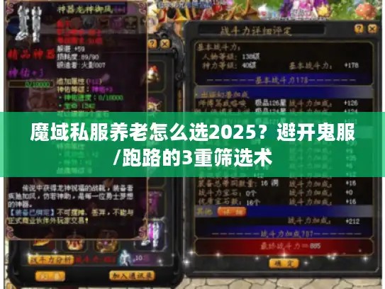 魔域私服养老怎么选2025？避开鬼服/跑路的3重筛选术