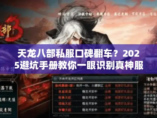 天龙八部私服口碑翻车？2025避坑手册教你一眼识别真神服