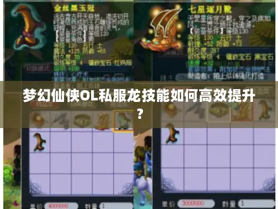 梦幻仙侠OL私服龙技能如何高效提升？
