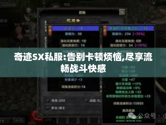 奇迹SX私服:告别卡顿烦恼,尽享流畅战斗快感