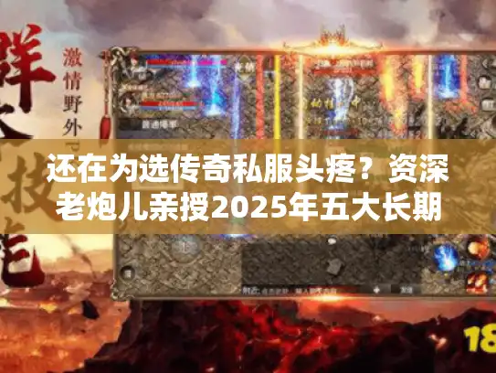 还在为选传奇私服头疼？资深老炮儿亲授2025年五大长期首选诀窍