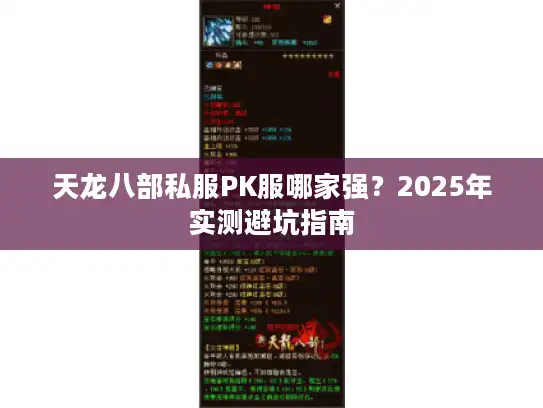 天龙八部私服PK服哪家强？2025年实测避坑指南