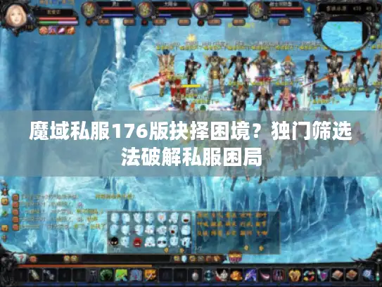 魔域私服176版抉择困境？独门筛选法破解私服困局