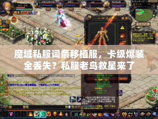 魔域私服词条移植服，卡级爆装全丢失？私服老鸟救星来了