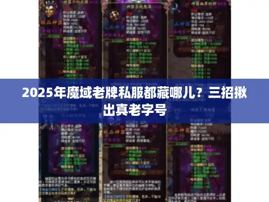 2025年魔域老牌私服都藏哪儿？三招揪出真老字号