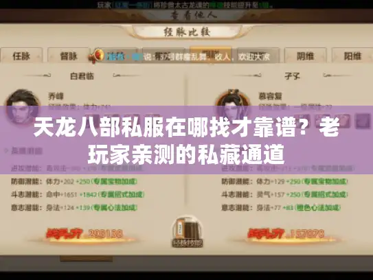 天龙八部私服在哪找才靠谱？老玩家亲测的私藏通道