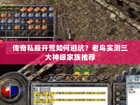 传奇私服开荒如何避坑？老鸟实测三大神级家族推荐