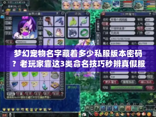 梦幻宠物名字藏着多少私服版本密码？老玩家靠这3类命名技巧秒辨真假服