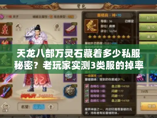 天龙八部万灵石藏着多少私服秘密？老玩家实测3类服的掉率与玩法差异