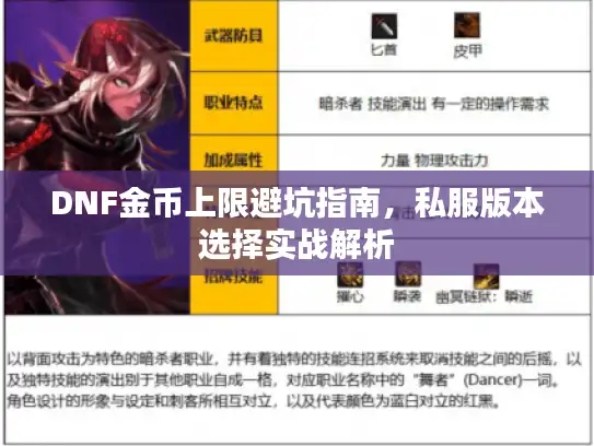 DNF金币上限避坑指南，私服版本选择实战解析