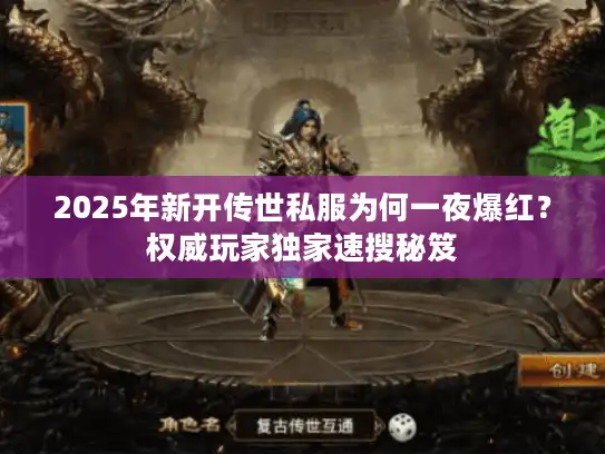 2025年新开传世私服为何一夜爆红？权威玩家独家速搜秘笈