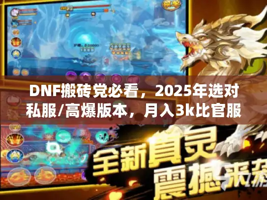 DNF搬砖党必看，2025年选对私服/高爆版本，月入3k比官服还稳？