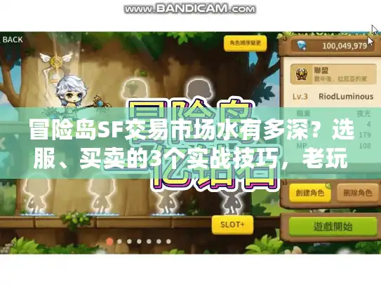 冒险岛SF交易市场水有多深？选服、买卖的3个实战技巧，老玩家都藏着不说