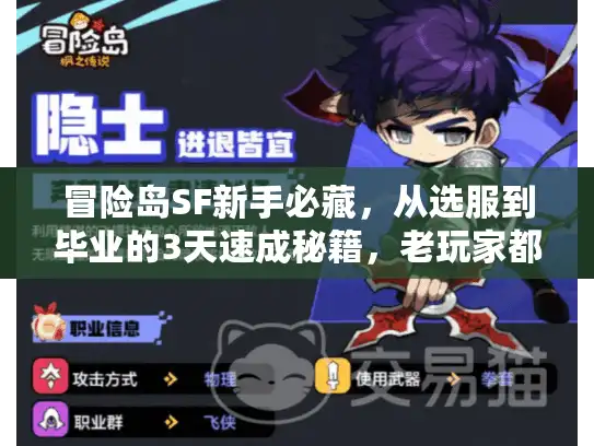 冒险岛SF新手必藏，从选服到毕业的3天速成秘籍，老玩家都在用的野路子