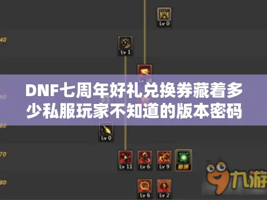 DNF七周年好礼兑换券藏着多少私服玩家不知道的版本密码？