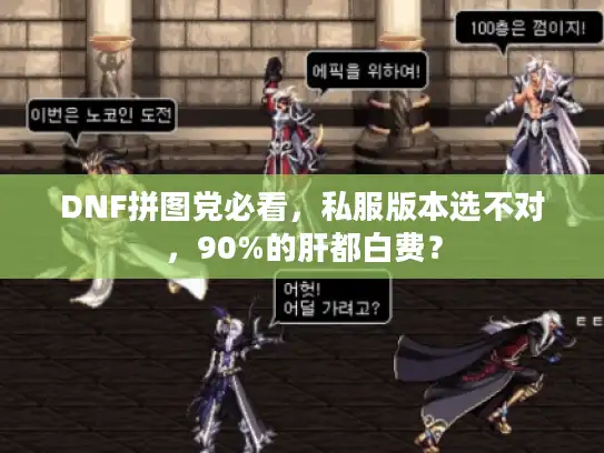 DNF拼图党必看，私服版本选不对，90%的肝都白费？