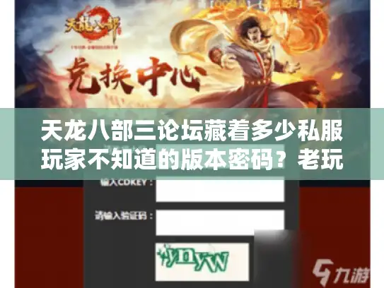 天龙八部三论坛藏着多少私服玩家不知道的版本密码？老玩家实测3种必看攻略