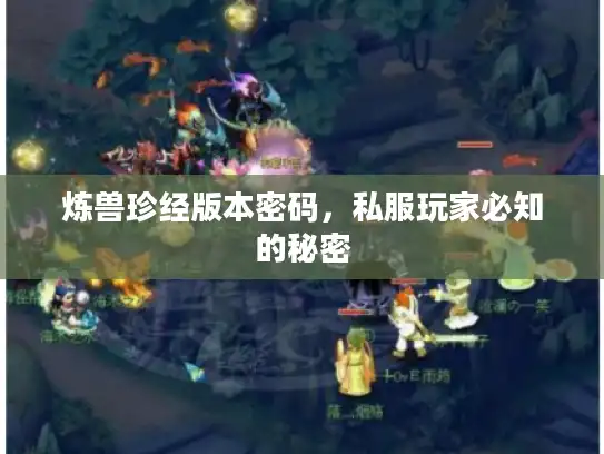 炼兽珍经版本密码，私服玩家必知的秘密