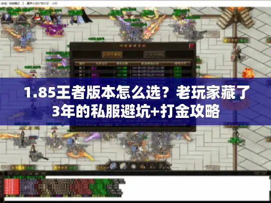 1.85王者版本怎么选？老玩家藏了3年的私服避坑+打金攻略