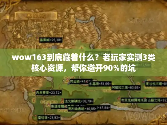 wow163到底藏着什么？老玩家实测3类核心资源，帮你避开90%的坑
