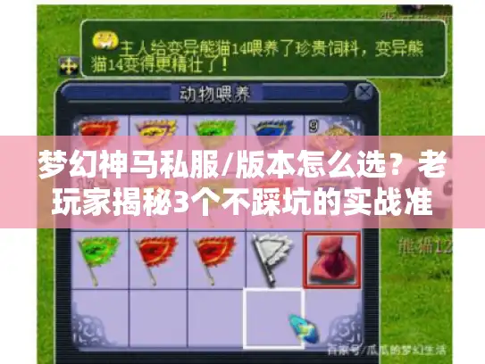 梦幻神马私服/版本怎么选？老玩家揭秘3个不踩坑的实战准则