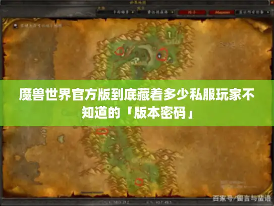魔兽世界官方版到底藏着多少私服玩家不知道的「版本密码」