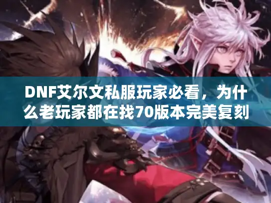 DNF艾尔文私服玩家必看，为什么老玩家都在找70版本完美复刻？