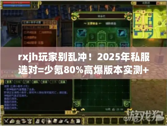 rxjh玩家别乱冲！2025年私服选对=少氪80%高爆版本实测+避坑攻略首发